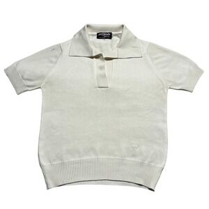 VTG Givenchy Sport White Knit Short Sleeve Polo Top Women's Size 34 Size XS 80s